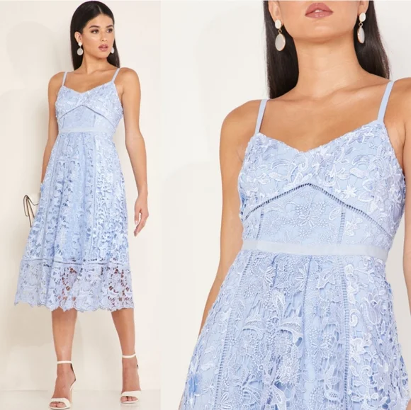 Ted Baker | Dresses | Ted Baker Lace Valens Light Blue Midi Dress | Poshmark